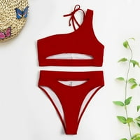 Modni bikini za žene Push-up kupaći kostim bikini kupaći kostimi ženski bikini kupaći kostimi Crveni Plus veličina
