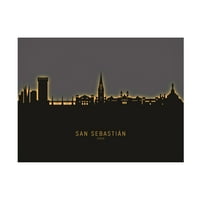 Michael Tompsett 'San Sebastian Španjolska Skyline Glow II' platno umjetnost