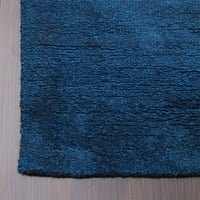 Tepisi ručno pleteni tkalački stan, Jednobojni vuneni tepih, plavi, 9.12 inča