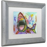 Zaštitni znak likovna umjetnost Shark 1 Canvas Art Dean Russo, White Matte, Silver Frame