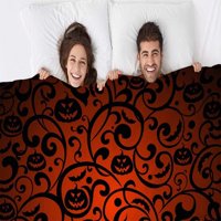 Nosbei Bacite pokrivač Vesele bundeve besprijekorni uzorak Halloween Dekorativne meke tople ugodne flanel plišne