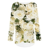 Ženske majice Prevelike odjeće White Rose 3d tiskane košulje povremenih majica poklon