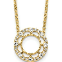 14K žuto zlato Fancy Circle Diamond 18in ogrlica - JBSP