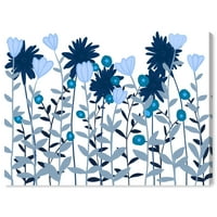 Wynwood Studio Canvas Plave tratinčice i tulipanski cvjetni i botanički vrtovi zidni umjetnički platno print plava