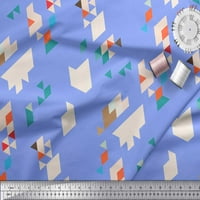 Soimoi plava georgette viskoza tkanina geometrijski apstraktni tisak šivaćih tkanina široka
