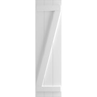 Ekena Millwork 1 8 W 67 H TRUE FIT PVC Tri ploča Pridružena ploča-n-batten kapke W Z-Bar, White