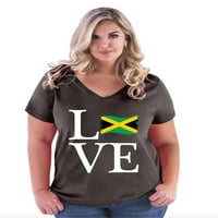 Obična je dosadna - Ženska majica s izrezom u obliku slova u obliku veličine, odgovara veličini-Jamajka