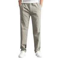 Muške vanjske hlače s elastičnim pojasom, izdržljive teretne hlače sivog pojasa