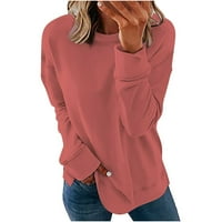 Ženski pulover s okruglim vratom s dugim rukavima jednobojni vrhovi Plus veličine zimske široke Ležerne majice