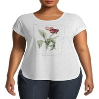 Tru Self plus size cvjetna grafička majica majice s kratkim rukavima