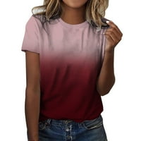 Ženske svakodnevne majice, ljetni vrhovi s okruglim vratom s printom, majice za vježbanje kratkih rukava, Ležerne