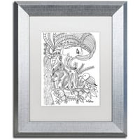 Zaštitni znak likovna umjetnost Cvjetne djevojke 26 Canvas Art by Kcdoodleart White Matte, Silver Frame
