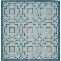 Vanjski tepih 6' 6' Geometrijski sivo-plavi tepih