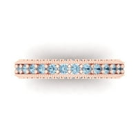 1. dijamant okruglog reza s prirodnim švicarskim plavim topazom od ružičastog zlata 18k $ 4.75