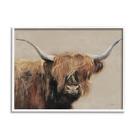 Detaljni portret goveda Longhorn Highland, 16, dizajn Susie Redman