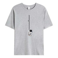 Muškarci košulje za vježbanje muški ležerni okrugli vrat 3D tiskana bluza kratkih rukava majica bluza majica