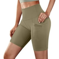 Wendunide joga kratke hlače ženske džepove za trening visokog struka joga trčanje trbuh hlače kontroliraju kratke