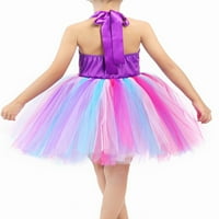 Bomotoo Kids Halter Ljetna haljina bez rukava Sundress cosplay čipkasta mreža od gradijenta princeza haljina