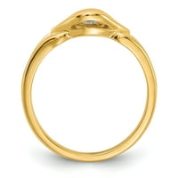 Čvrsto 14K žuto zlato AAA simulirani CZ prsten
