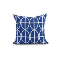 Vanjski jastuk od 18 18 ovala i pruga, geometrijski ispis, kraljevsko plava
