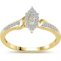 Carat T.W. Dijamantni 10KT žuto zlato markiznica Obećanje prstena