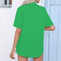 Ženske košulje u prodaji kratki rukavi plus veličine naborani rever valjani košulja ljetne vrhove za žene plus
