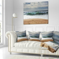 Dizajnirati veliki plavi valovi i plavo nebo - jastuk za bacanje morske obale - 16x16