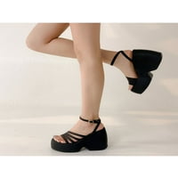 Lacyhop Women platforma sandala sa sandalom za gležnjeve cipele ljetne klinove sandale za hodanje visoke potpetice