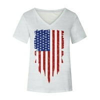 Majice za žene, modni top američke zastave, domoljubne majice Na pruge sa zvijezdama, bluze za Dan neovisnosti,