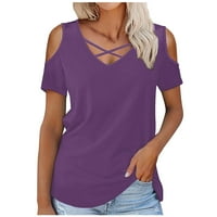 Ženska labava majica s izrezom u obliku slova A i dugim rukavima s ramena, majica s bluzom, vrhovi