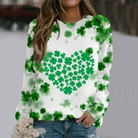 Ženske bluze i košulje Clearment St. Patrick's Day Mode Modni tiskani labava bluza s dugim rukavima okrugli vrat