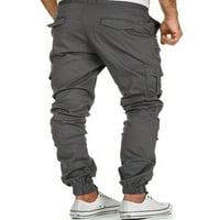 Muške teretne hlače s elastičnim strukom u struku, borbene radne teretne hlače s džepovima i manšetama za trčanje