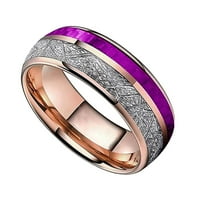 Strelice od nehrđajućeg čelika s drvenim zrnom ljubičasti prsten nakit od titanskog čelika ručni nakit