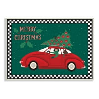 Stupell Desirts Sretan Božić pozdravljajući Sportski automobil, 10, Dizajn Darlene Seale