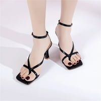 Sandale za žene modne ljetne sandale sandale visoke pete za gležnja s remenom za remen solidne boje ležerna boja