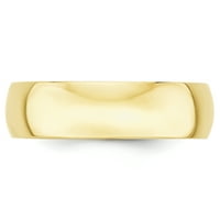 Lagani polukružni prsten od žutog zlata, veličine 5
