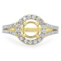 Kolekcija 0. 14k bijeli dijamantni zaručnički prsten, žuto zlato, veličina 6,5
