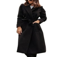 Ženski Trenč Kaputi u boji, jednobojna Vanjska odjeća, jakna s džepovima, ležerni kaput, kaput s ovratnikom, smeđi