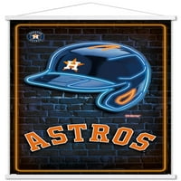 Houston Astros - plakat neonske kacige s magnetskim okvirom, 22.375 34