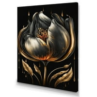 Dizajn crno-zlatni tulipan na platnu u Mumbaiju