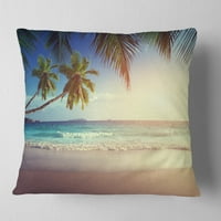 Dizajn, tipični zalazak sunca na plaži Seychelles - jastuk za bacanje mora - 18x18