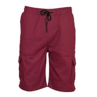 HWMODOU muške teretne hlače Čvrsta boja plus veličina multi-džepova Sportske proljetne ljetne hlače za muškarce