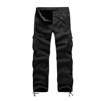 Teretne hlače za muškarce Rasprodaja novi modni casual kombinezon jednobojni s baršunastim hlačama s više džepova
