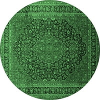 Tradicionalni unutarnji tepisi s okruglim medaljonom smaragdno zelene boje, promjera 8 inča
