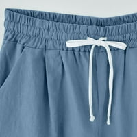 Ženske kratke hlače Rasprodaja $ 5 Capri kratke hlače s kravatom Dan neovisnosti plave ženske kratke hlače veličina