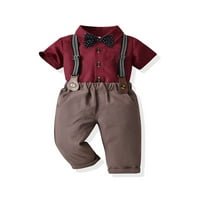 Ležerna odjeća za dječake kratkih rukava dječja odjeća s jednim kopčanjem odijela s džepovima Svečana odjeća s
