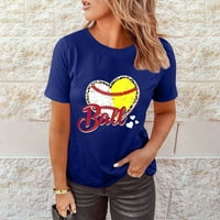 Ženska majica vrhunska modna ljetna proljetna bejzbol srce Slatka grafička baseballska odjeća za srce žene casual