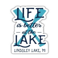 Lindsley Lake jezero Michigan suvenir hladnjak magnet magnet dizajn 4-pack