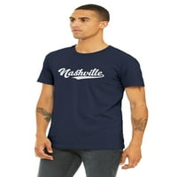 Majica s natpisom Nashville i okomitim Tennessee na leđima, tamno Bijela, Uh