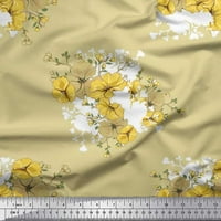 Tkanina Od Rajonskog šifona s cvjetnim otiskom lišća i divljeg cvijeća širine dvorišta